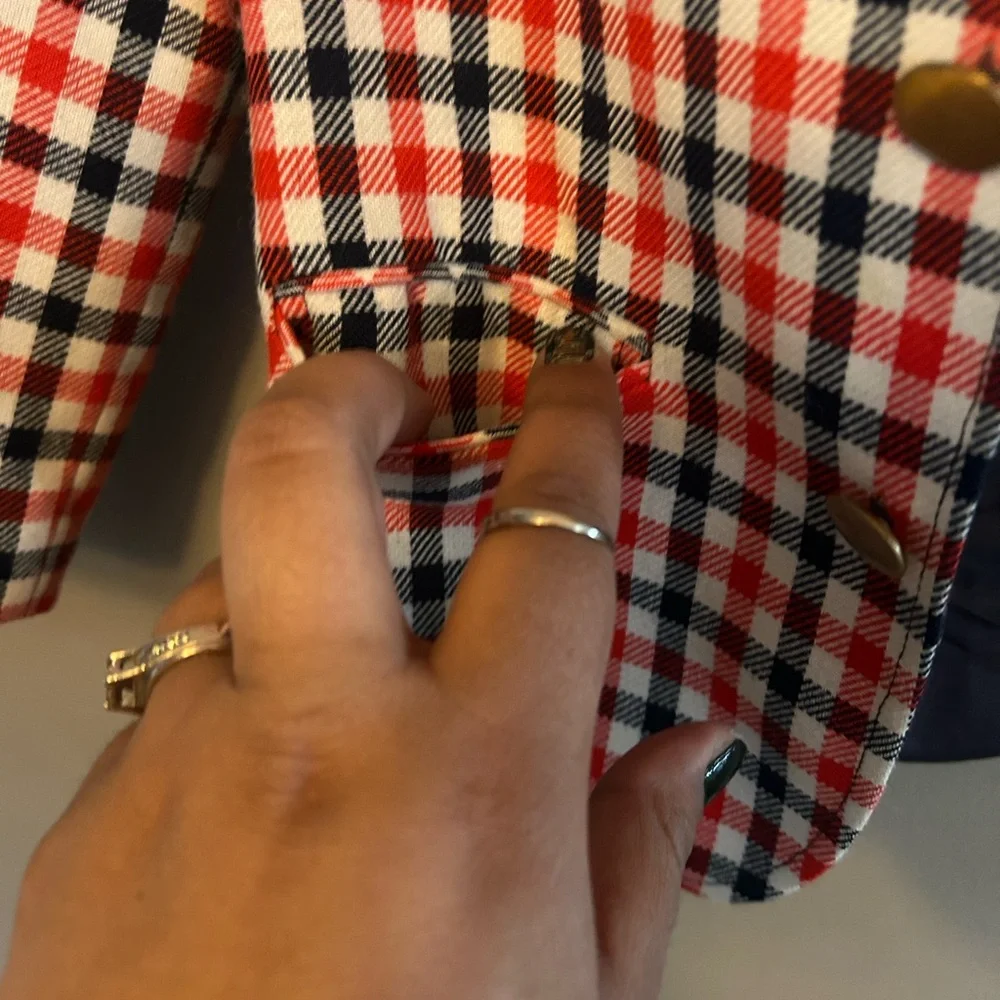 Vintage Kids Blazer - red/blue/white checkered plaid fully lined
